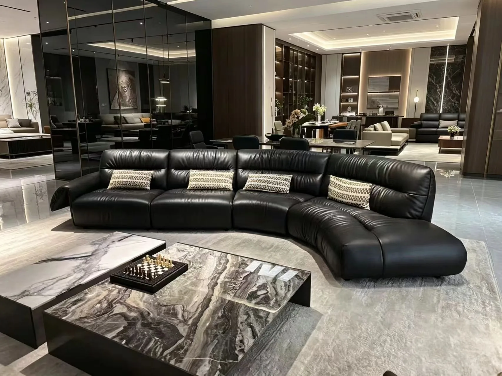 Modern curved sofa