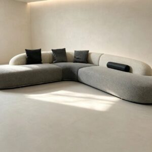 Contemporary Two-Tone Curved Modular Sectional Sofa